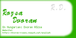 rozsa dvoran business card
